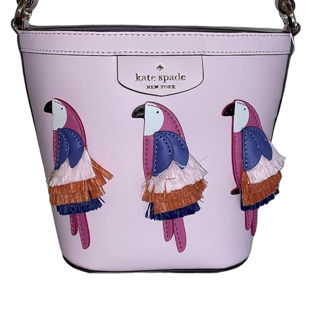 KATE SPADE Pippa Flock Party crossbody bucket bag with dust bag